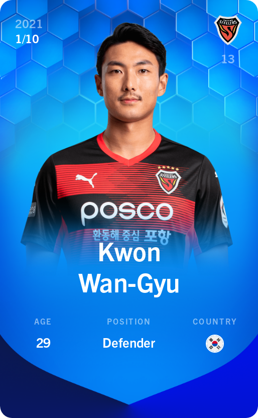 Sorare - Sorare Official - Kwon Wan-Gyu 2021-22 • Super Rare 1/10 - NFT # 61803950090141103539819974060214232994500752444987878979418139887120357558095