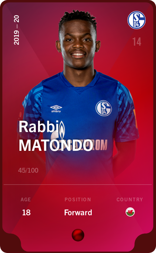 Sorare - Sorare Official - Rabbi Matondo 2019-20 • Rare 45/100 - NFT # 35789045237856650018648497657020471209453380877320583121751024987801927647793