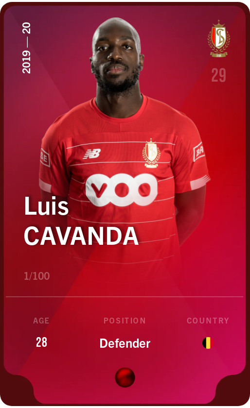 Sorare - Sorare Official - Luis Cavanda 2019-20 • Rare 1/100 - NFT # 63424359284104666038292860504737767717510501805201465796789920500748145106405