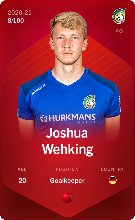 Sorare - Sorare Official - Joshua Wehking 2020-21 • Rare 8/100 - NFT # 30092534386643489259925438217108174046244738115563867253073526933613219856343