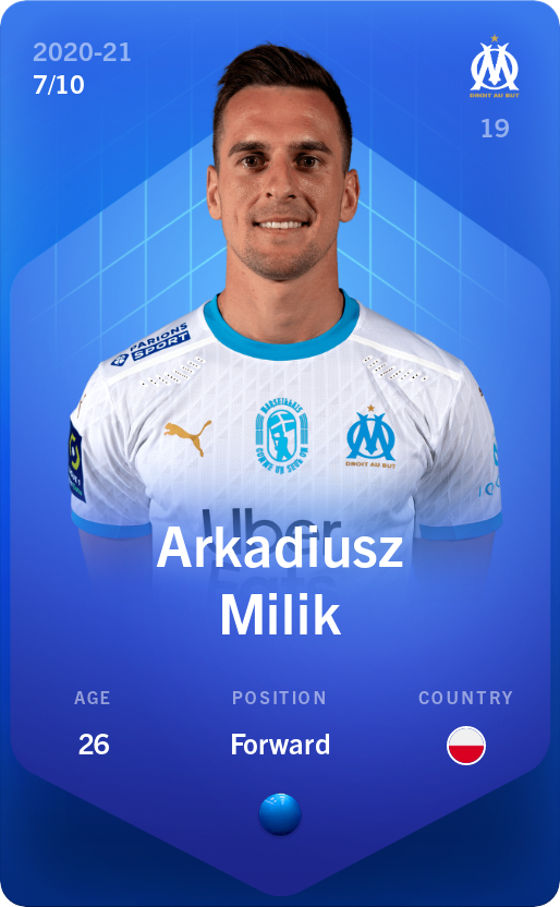 Sorare - Sorare Official - Arkadiusz Milik 2020-21 • Super Rare 7/10 - NFT # 6004510436764660973211882090958834707942917822526990945436058407652166872199