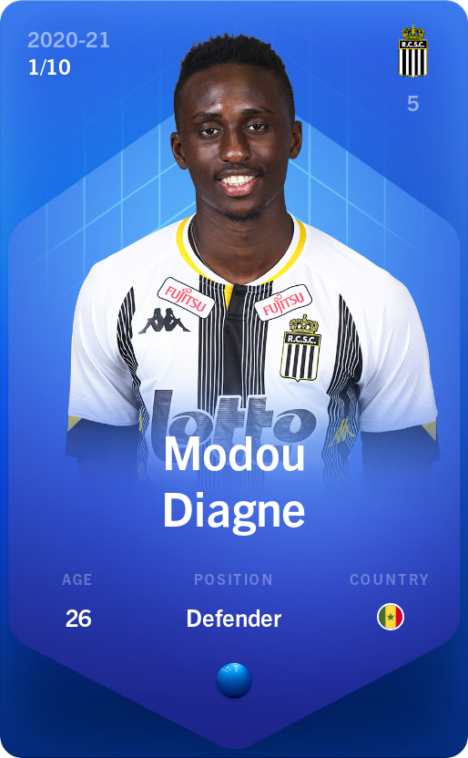 Sorare - Sorare Official - Modou Diagne 2020-21 • Super Rare 1/10 - NFT # 63767201166492207187751454764513859478938049892993154533078636754888729234855