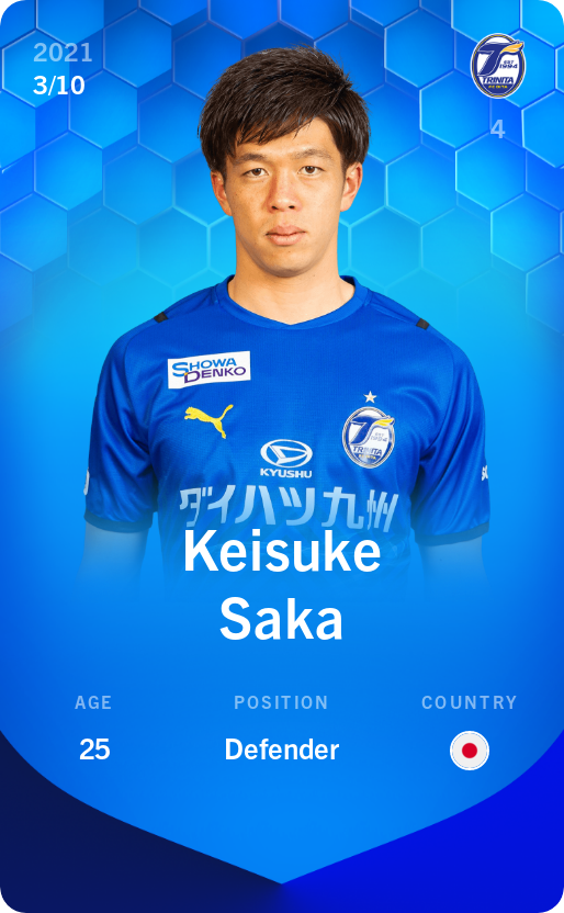 Sorare - Sorare Official - Keisuke Saka 2021-22 • Super Rare 3/10 - NFT # 23438924291129486256813684135539010450210485749672781557203148330046225768473