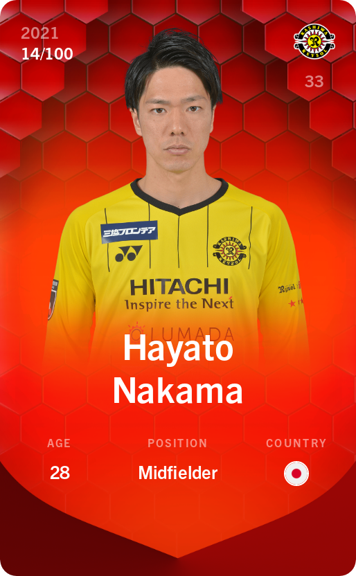 Sorare - Sorare Official - Hayato Nakama 2021-22 • Rare 14/100 - NFT # 67315558947894648045282004215394204564878545790229369541647547640515480575451