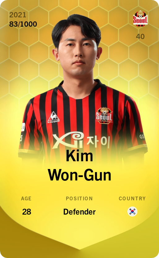 Sorare - Sorare Official - Kim Won-Gun 2021-22 • Limited 83/1000 - NFT # 56075857492503050261016146119887831844571883431610664950685843916974275357639