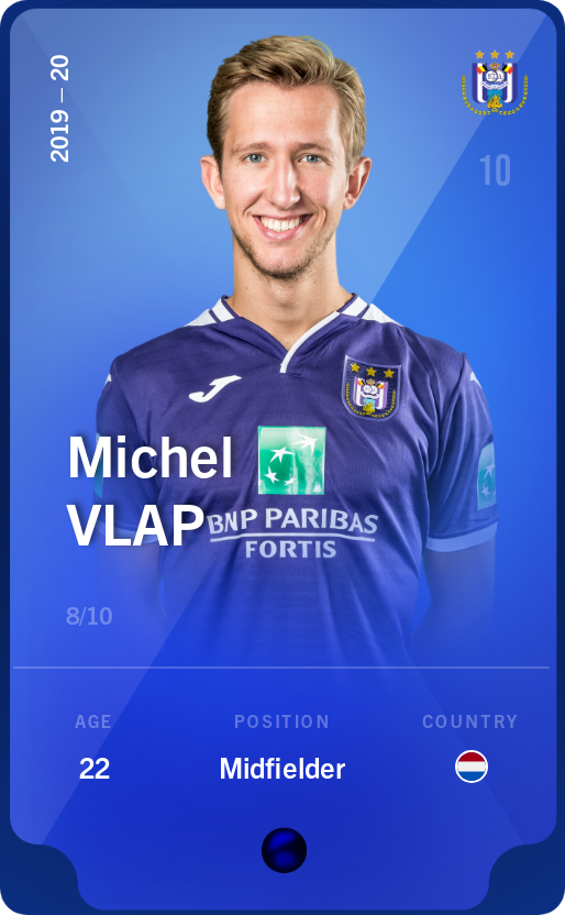 Sorare - Sorare Official - Michel Vlap 2019-20 • Super Rare 8/10 - NFT # 30129472182735315093465190473316425894109113732608700817350212177417342643257