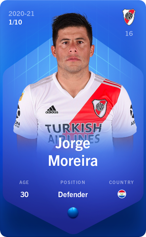 Sorare - Sorare Official - Jorge Moreira 2020-21 • Super Rare 1/10 - NFT # 84482708455098514078069701571697314315888816965733464993026507016269524941879