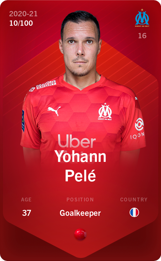 Sorare - Sorare Official - Yohann Pelé 2020-21 • Rare 10/100 - NFT # 58099560760778274138307646096435668299617465960542480730341311857609411083549