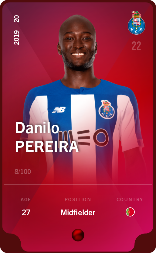 Sorare - Sorare Official - Danilo Pereira 2019-20 • Rare 8/100 - NFT # 109715538646942775878561321417090063063689487814569671242802937805942624202136