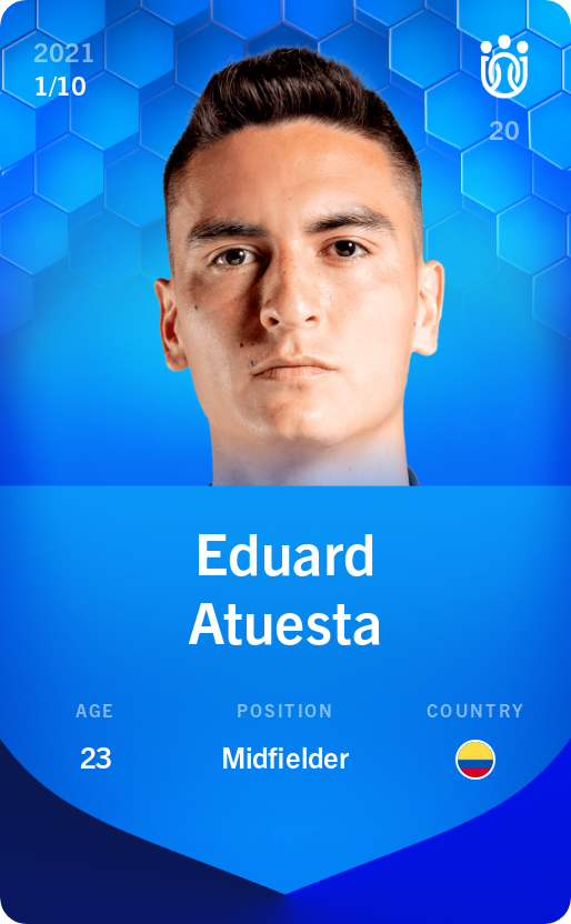 Sorare - Sorare Official - Eduard Atuesta 2021-22 • Super Rare 1/10 - NFT # 54034706958869436025769770799549851547948021432284114106014772563682652071405