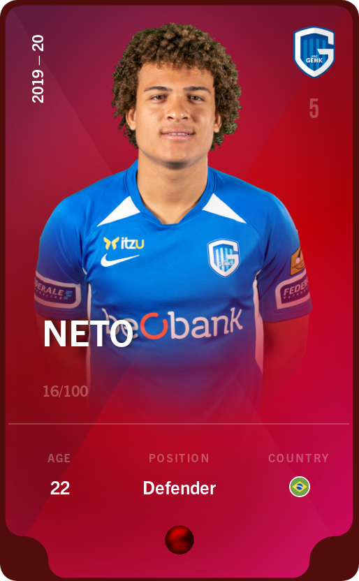 Sorare - Sorare Official - Neto 2019-20 • Rare 16/100 - NFT # 9414992434251945839837058101379078914169480623622368472276343200605756853476