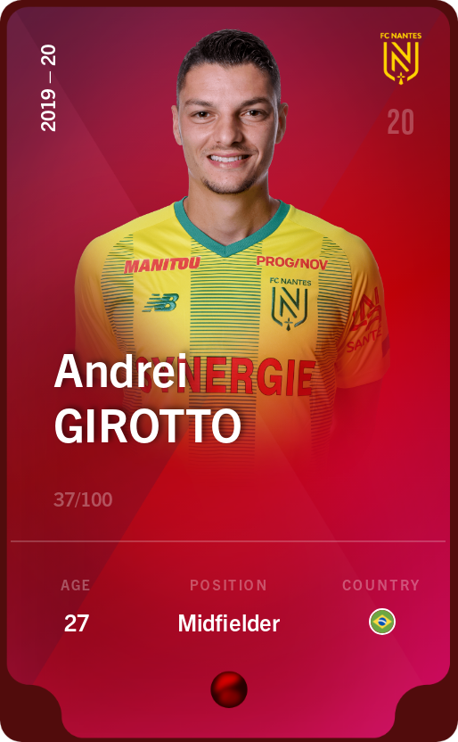 Sorare - Sorare Official - Andrei Girotto 2019-20 • Rare 37/100 - NFT # 16249803787367875595488633899277566596463752470760310650870942096222188499174