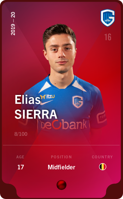 Sorare - Sorare Official - Elias Sierra 2019-20 • Rare 8/100 - NFT # 60817958727522072284501061619028617228387538633787437182295079537023976048416