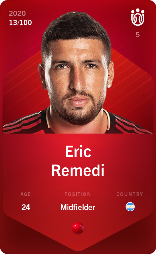 Sorare - Sorare Official - Eric Remedi 2020-21 • Rare 13/100 - NFT # 29772453356162771560232012314388143108864835278297785624387721736707503736555