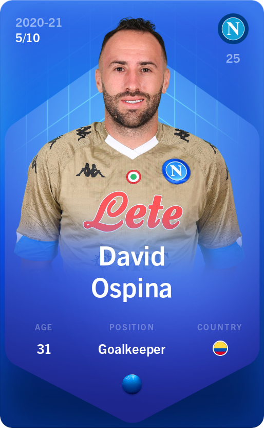 Sorare - Sorare Official - David Ospina 2020-21 • Super Rare 5/10 - NFT # 23209941832666606854185051100874298638084348408934621446563461147440301785891