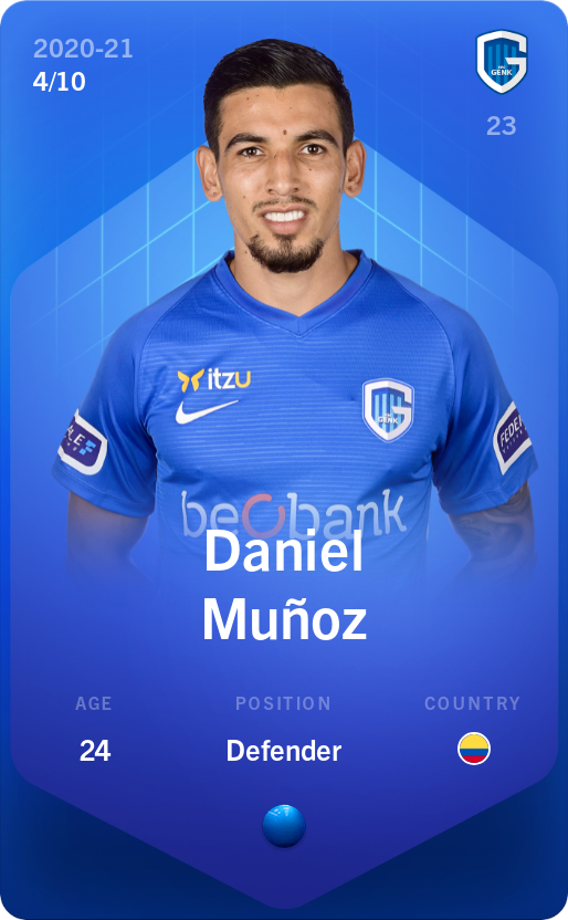 Sorare - Sorare Official - Daniel Muñoz 2020-21 • Super Rare 4/10 - NFT # 36362337907590369880016589187372203321892994148734981292131874021527307078528