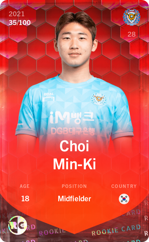 Sorare - Sorare Official - Choi Min-Ki 2021-22 • Rare 35/100 - NFT # 71642745549998249986185202598450946180576093436899093559569589731382969757834