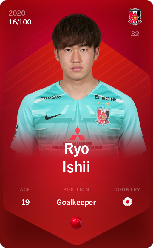 Sorare - Sorare Official - Ryo Ishii 2020-21 • Rare 16/100 - NFT # 33563980924032470712777914390202738217581470788566277157960913528932397590597