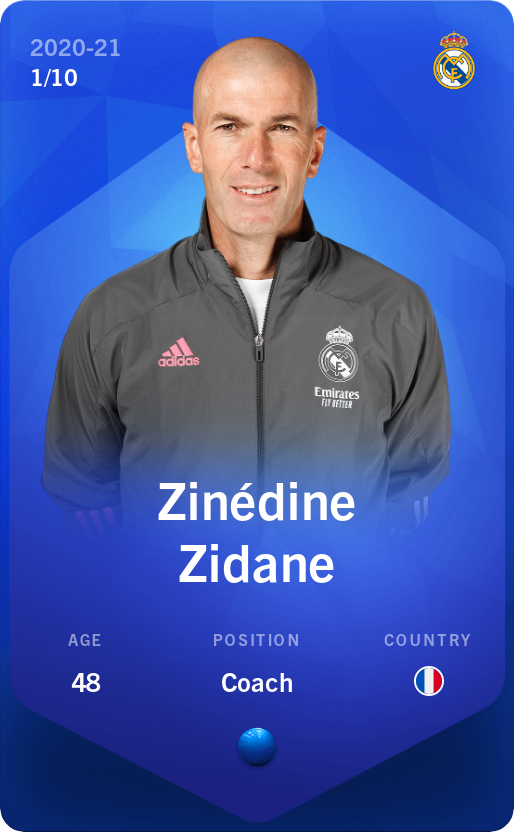 Sorare - Sorare Official - Zinédine Zidane 2020-21 • Super Rare 1/10 - NFT # 30732038647982438909919692199178119976917611682141159995614351806538823528540