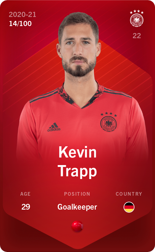 Sorare - Sorare Official - Kevin Trapp 2020-21 • Rare 14/100 - NFT # 113890710323463484078659863857917197890609795619449319597190329221646386433321