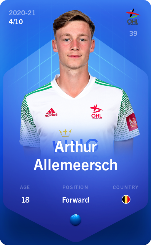 Sorare - Sorare Official - Arthur Allemeersch 2020-21 • Super Rare 4/10 - NFT # 85373447861568223963953358975984785443810075306097947588673955874183020535895