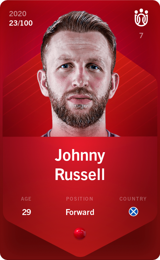 Sorare - Sorare Official - Johnny Russell 2020-21 • Rare 23/100 - NFT # 67994478179043235901349378227935168878100116637390518096392315073942481986317