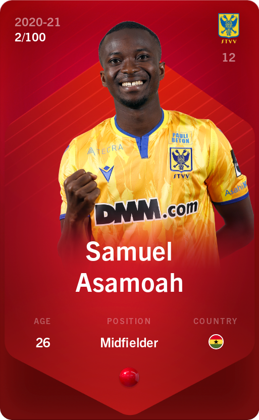 Sorare - Sorare Official - Samuel Asamoah 2020-21 • Rare 2/100 - NFT # 99273519834671297921123283127027966859100182585960241047129799967816363031406