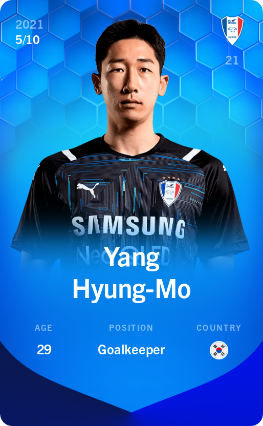 Sorare - Sorare Official - Yang Hyung-Mo 2021-22 • Super Rare 5/10 - NFT # 4759515891285556673164673262068732353901218217416195681809415330874260341694