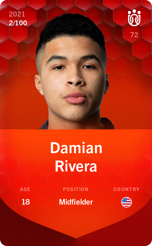 Sorare - Sorare Official - Damian Rivera 2021-22 • Rare 2/100 - NFT # 72320193636752445984704071897873848614895941668304112653783394864671184057121