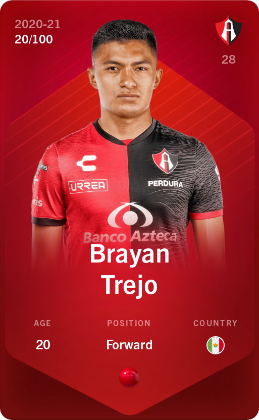 Sorare - Sorare Official - Brayan Trejo 2020-21 • Rare 20/100 - NFT # 39613845067071004899601455195115858303062612149563004902184357890501583302639