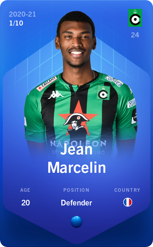 Sorare - Sorare Official - Jean Marcelin 2020-21 • Super Rare 1/10 - NFT # 5831672413891652221274465372962119708108905762431721230465438854768800583592