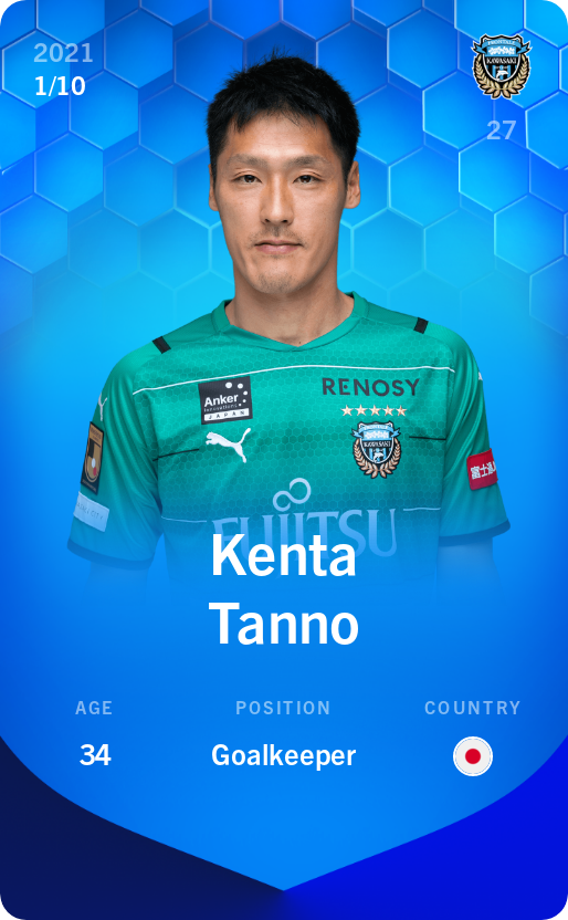 Sorare - Sorare Official - Kenta Tanno 2021-22 • Super Rare 1/10 - NFT # 27660153356228262889655575962280777598197445772706128106155812973643428900036