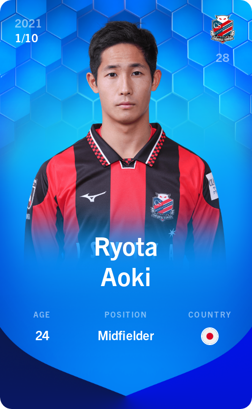 Sorare - Sorare Official - Ryota Aoki 2021-22 • Super Rare 1/10 - NFT # 38118759055617816883675197125221499073155661496484679915198970222586459264294