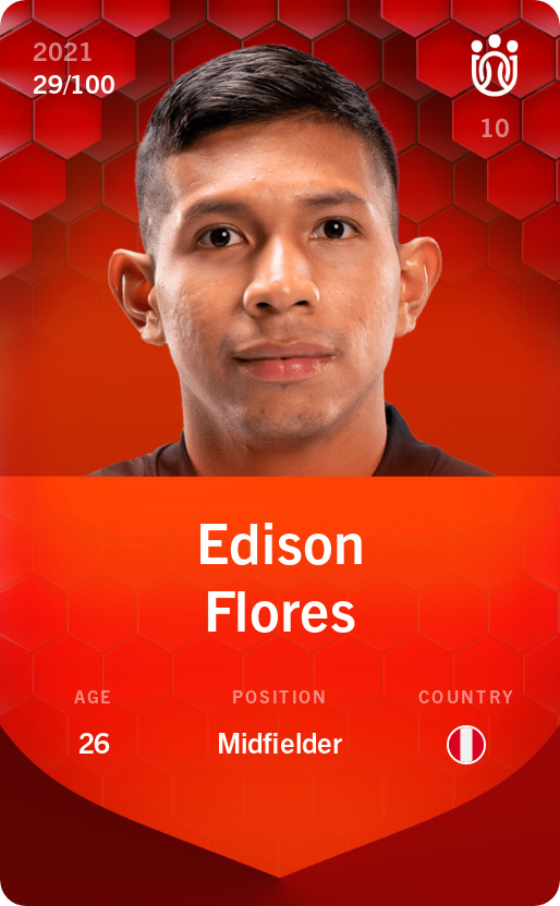 Sorare - Sorare Official - Edison Flores 2021-22 • Rare 29/100 - NFT # 49052288914733629039666036624734130527500945675039127635927639214878290545438