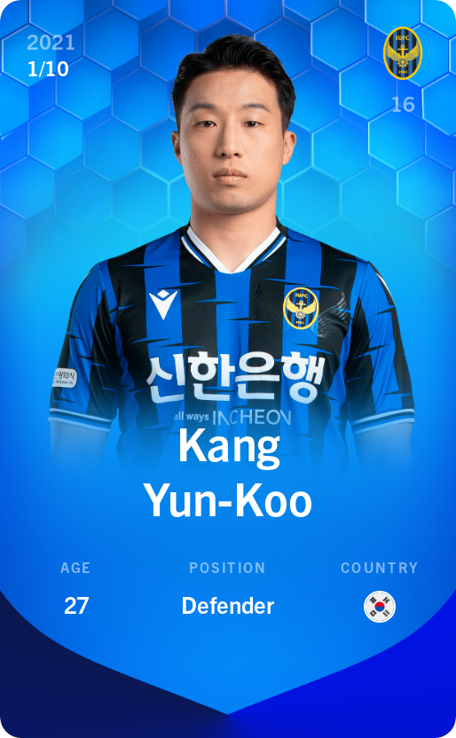 Sorare - Sorare Official - Kang Yun-Koo 2021-22 • Super Rare 1/10 - NFT # 85748443888393637265765190885267913837878542584020529406506769996886841689334
