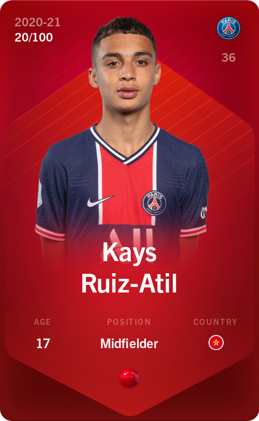 Sorare - Sorare Official - Kays Ruiz-Atil 2020-21 • Rare 20/100 - NFT # 106078296804584459594061769450074591664402950652779909177426742227320756712873