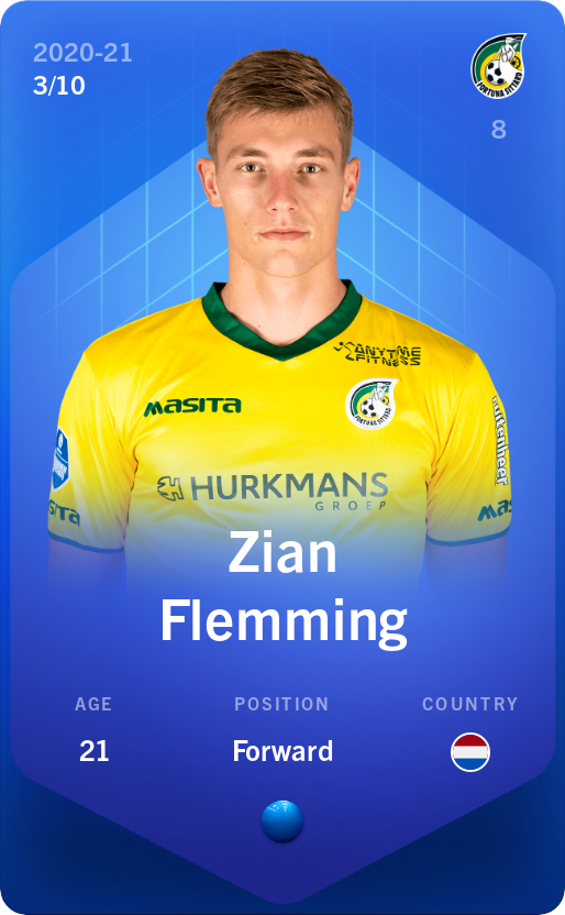 Sorare - Sorare Official - Zian Flemming 2020-21 • Super Rare 3/10 - NFT # 82090633186402324260912896809598240837944738655197044599540154302112670388626