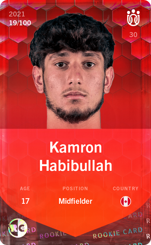 Sorare - Sorare Official - Kamron Habibullah 2021-22 • Rare 19/100 - NFT # 61169854938397023342501214365888280965762308447541010567802147038912127341225
