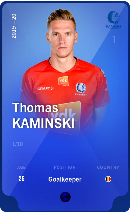 Sorare - Sorare Official - Thomas Kaminski 2019-20 • Super Rare 1/10 - NFT # 105045125714244168733981138770329276532473093455428486030848904550754377656049