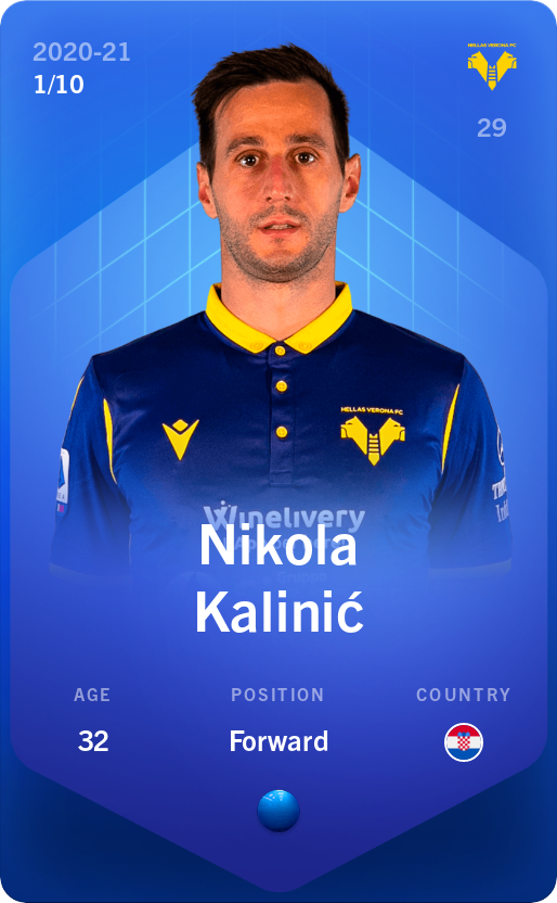 Sorare - Sorare Official - Nikola Kalinić 2020-21 • Super Rare 1/10 - NFT # 85973981079144311066023681140852211429299338812391295020327177977066681292842