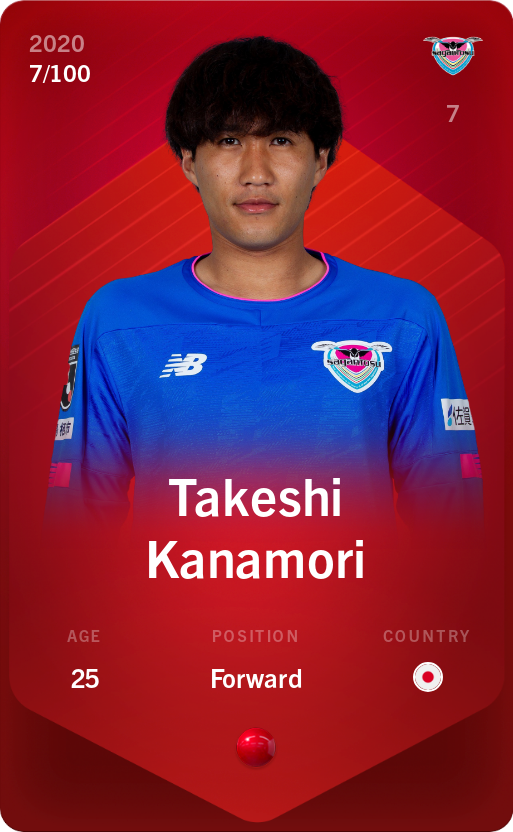 Sorare - Sorare Official - Takeshi Kanamori 2020-21 • Rare 7/100 - NFT # 39805697271376132214739386767227854913086327088937115036242630246264025292067