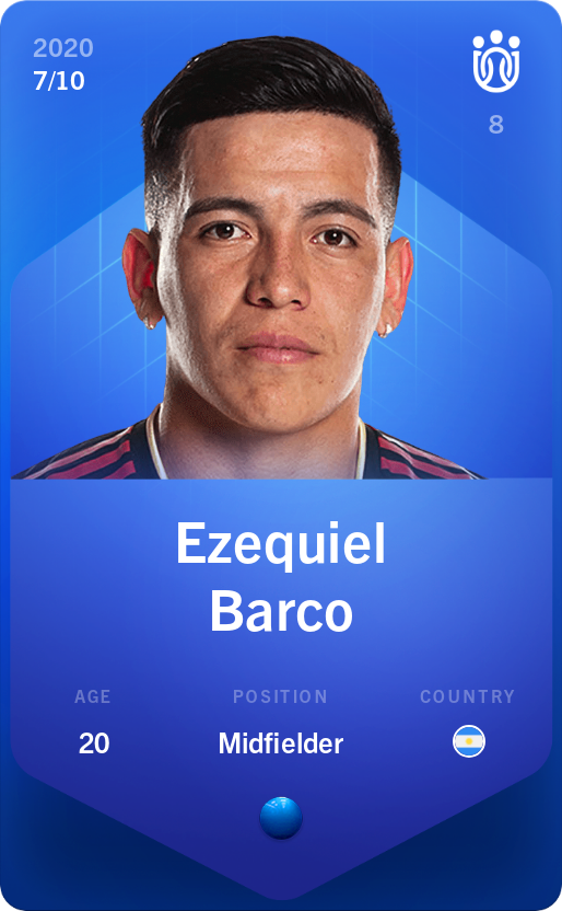 Sorare - Sorare Official - Ezequiel Barco 2020-21 • Super Rare 7/10 - NFT # 100280534632102203579841159314735549112527315257501225596903394804520205971851