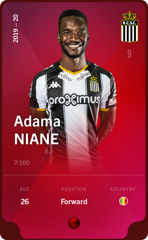 Sorare - Sorare Official - Adama Niane 2019-20 • Rare 7/100 - NFT # 49137915706389720401768794637659738589153848750546670021857592245316852511516