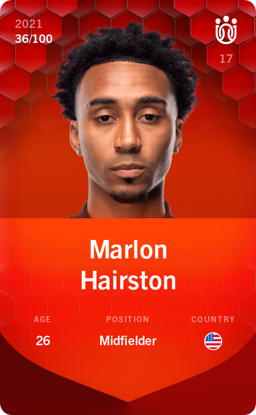 Sorare - Sorare Official - Marlon Hairston 2021-22 • Rare 36/100 - NFT # 111359838276298987620152506325607266571126770839716172141277095013628199002896