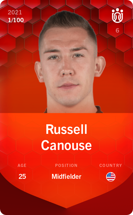Sorare - Sorare Official - Russell Canouse 2021-22 • Rare 1/100 - NFT # 12110319470865808389567615308864732849140259100659210147084791819666808614051
