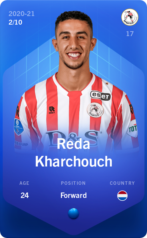 Sorare - Sorare Official - Reda Kharchouch 2020-21 • Super Rare 2/10 - NFT # 67246460875222501666765234766020316380889427908007487626256102340625102622947
