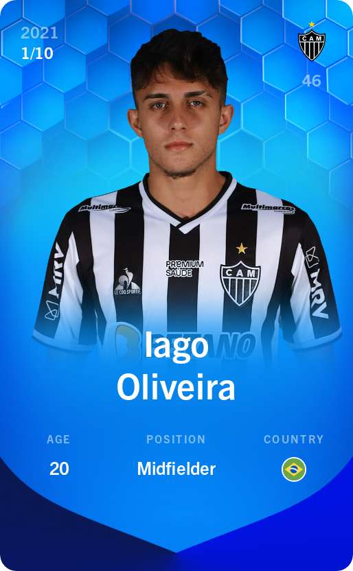 Sorare - Sorare Official - Iago Oliveira 2021-22 • Super Rare 1/10 - NFT # 99524676708287392498698985949961420349156666735176109990424452154977691993163
