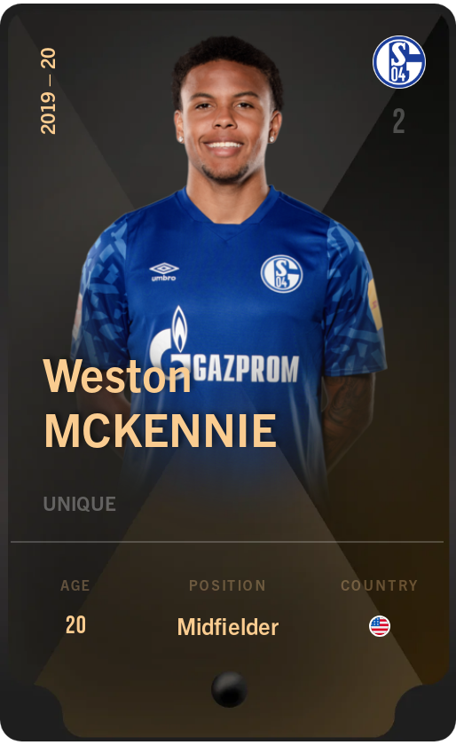 Sorare - Sorare Official - Weston McKennie 2019-20 • Unique - NFT # 102096728181754893241501262024872855047450580579630039768671063620880630842419