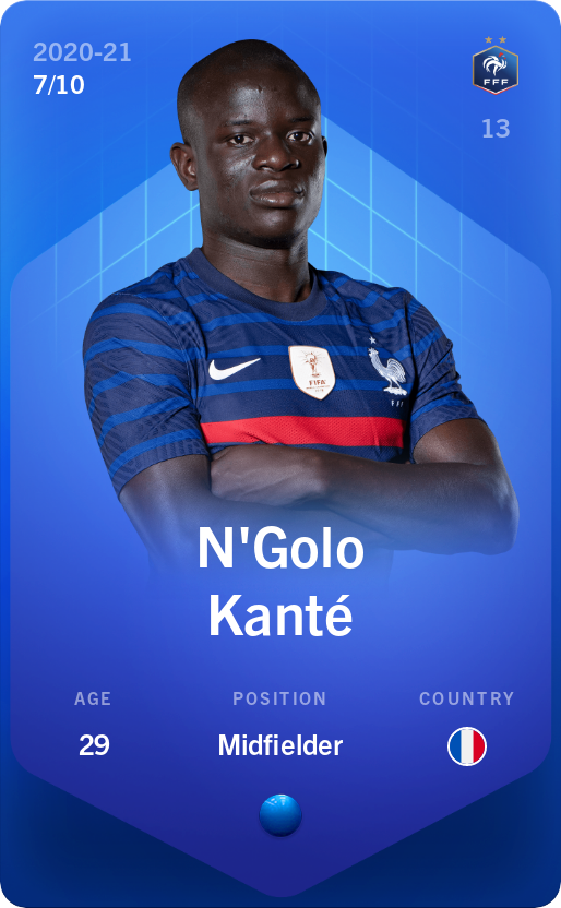 Sorare - Sorare Official - N'Golo Kanté 2020-21 • Super Rare 7/10 - NFT # 73555263894462260376602083143146780705052667406559678449123719545869039731975