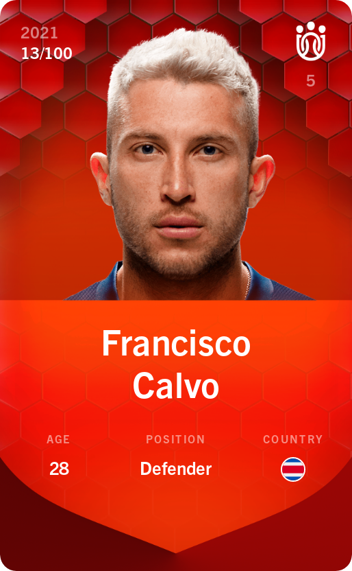 Sorare - Sorare Official - Francisco Calvo 2021-22 • Rare 13/100 - NFT # 49407110379556005391316669761752602566104568370975693710508695801293618066540